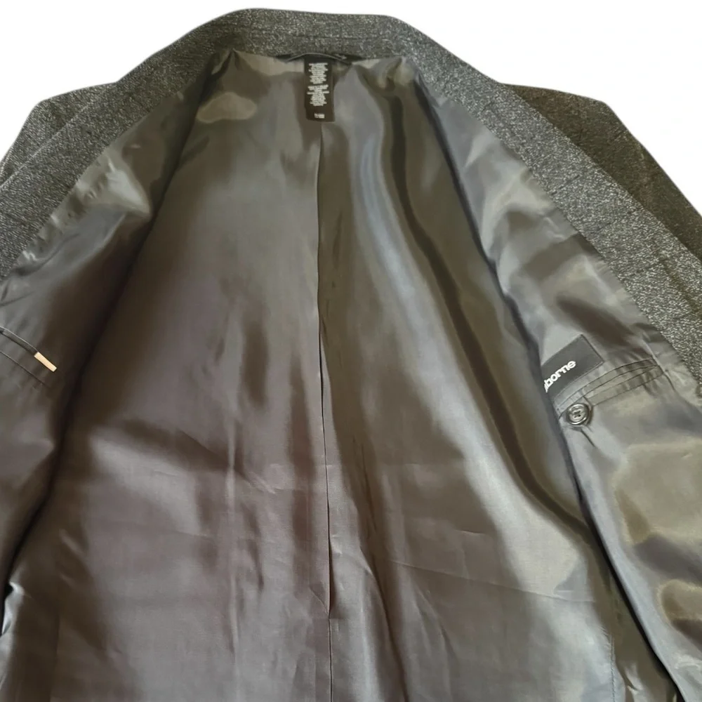 Vintage Claiborne Plaid Blazer Charcoal + Black - Italian Fabric Men’s 41R